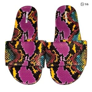 Gianni Bini Multicolor Snake Print Sandals